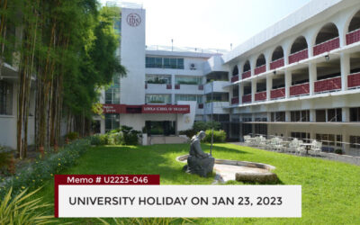 University Holiday on 23 January 2023